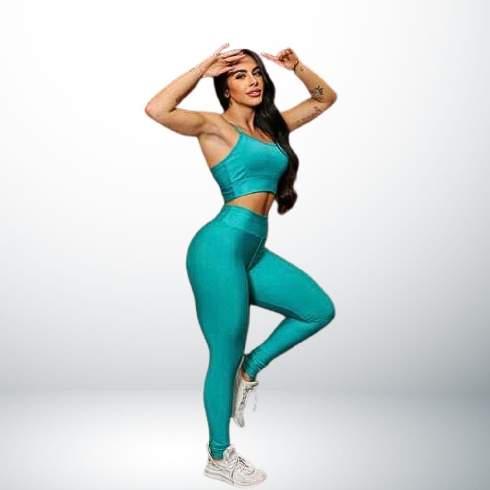 Calça Legging De Academia Cintura alta (CIANO)