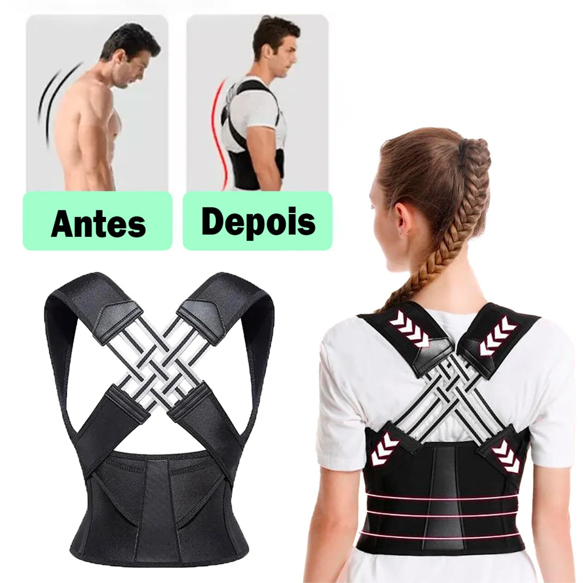 Corretor Postural Ortopédico Coluna Cervical Unissex- TIGERGYM