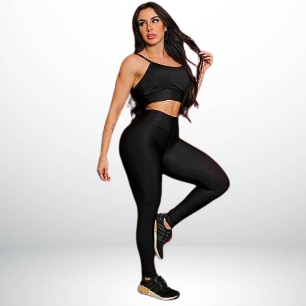 Calça Legging De Academia Cintura alta (PRETO)
