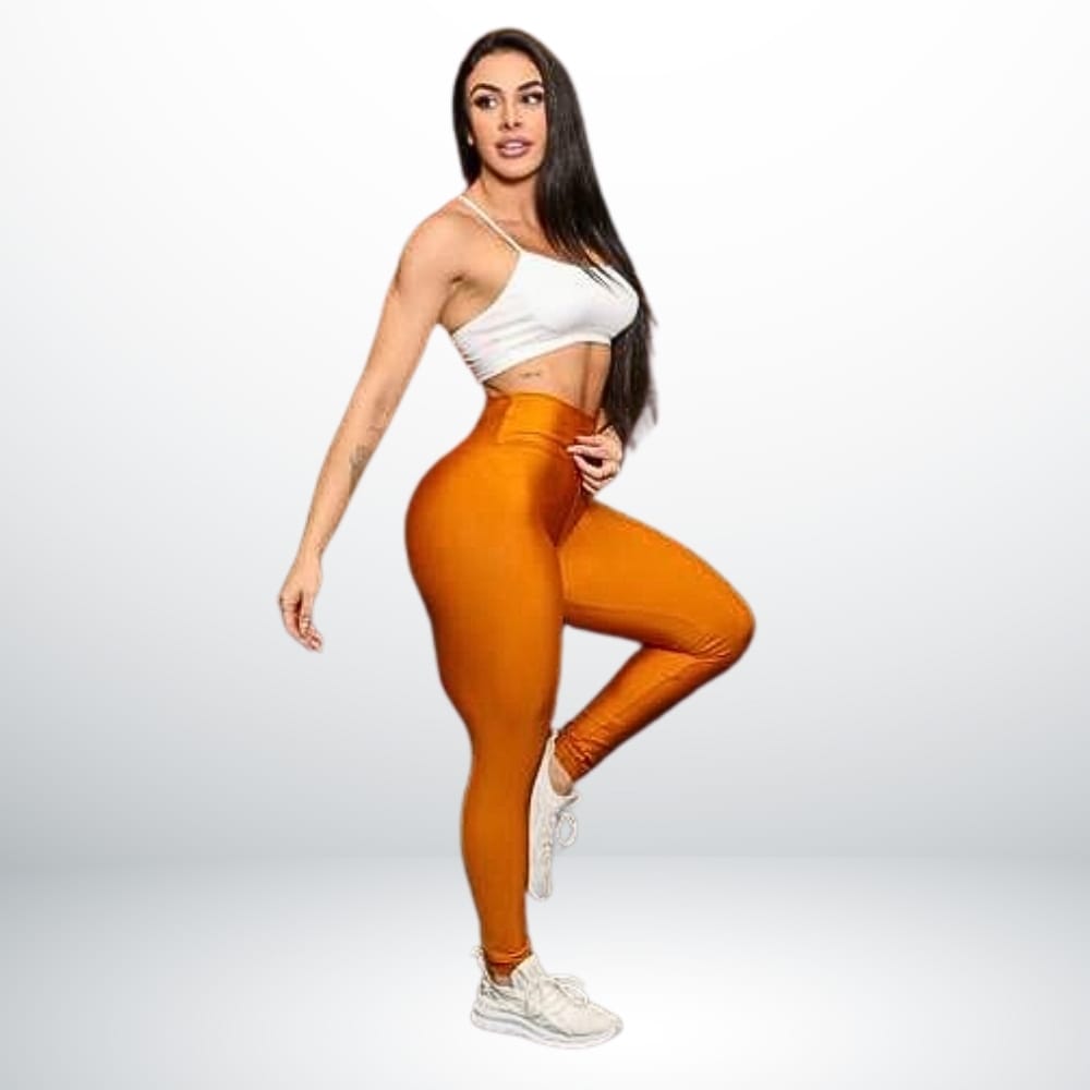Calça Legging De Academia Cintura alta (LARANJA)