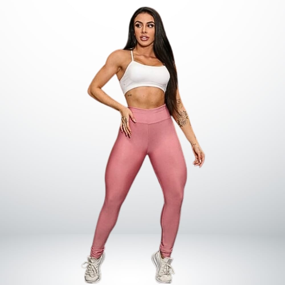 Calça Legging De Academia Cintura alta (ROSA BEBÊ)