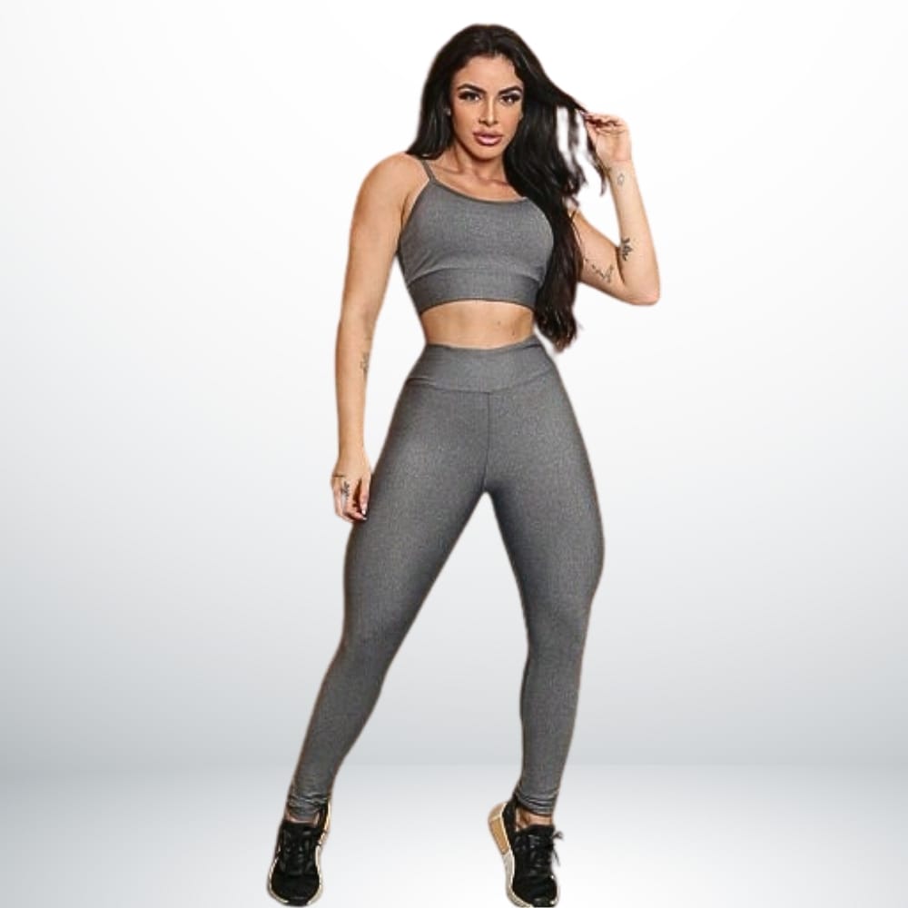 Calça Legging De Academia Cintura alta (CINZA)